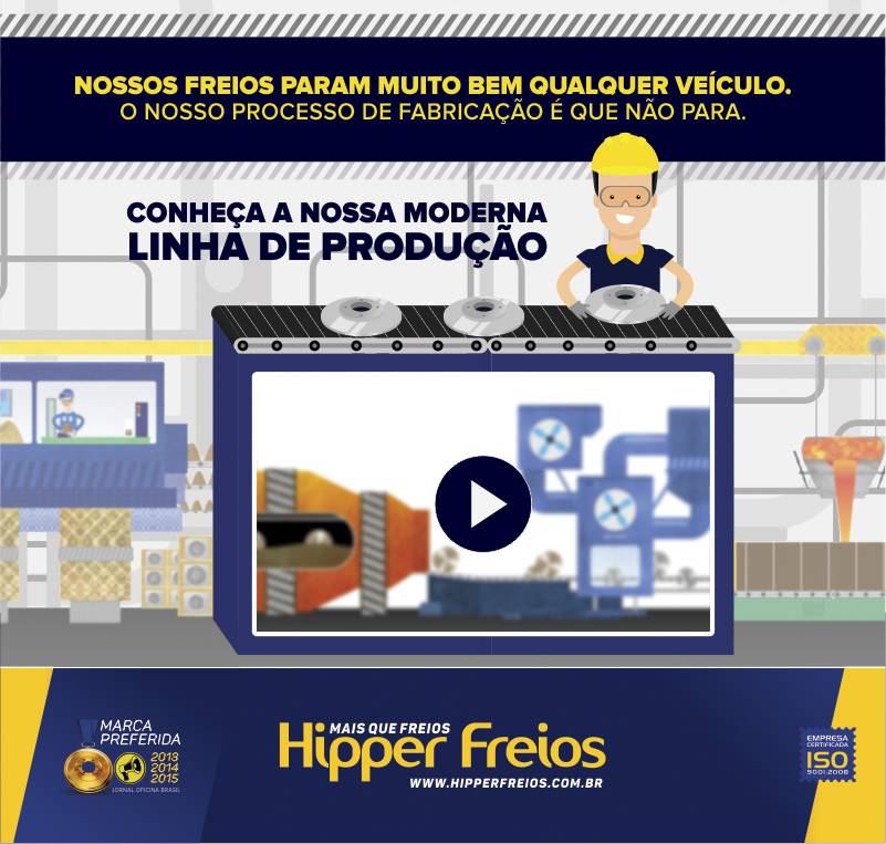 Animação mostra, passo a passo, o processo de fabricação dos discos da Hipper Freios