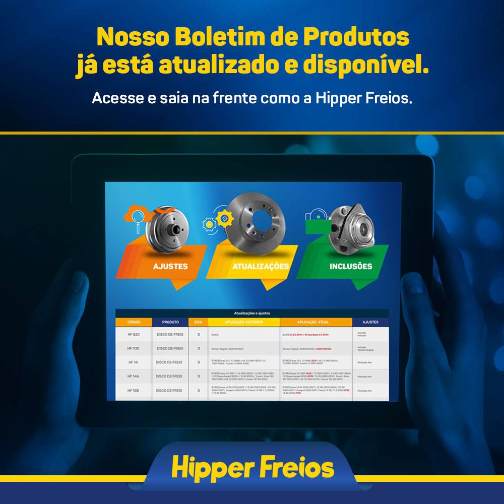 Hipper Freios disponibiliza Boletim de Produtos com atualizações dos catálogos