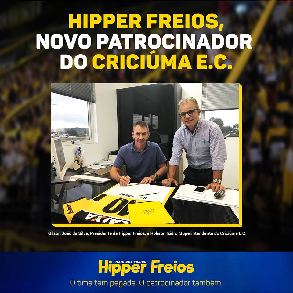 Hipper Freios é o novo patrocinador do Criciúma E.C 