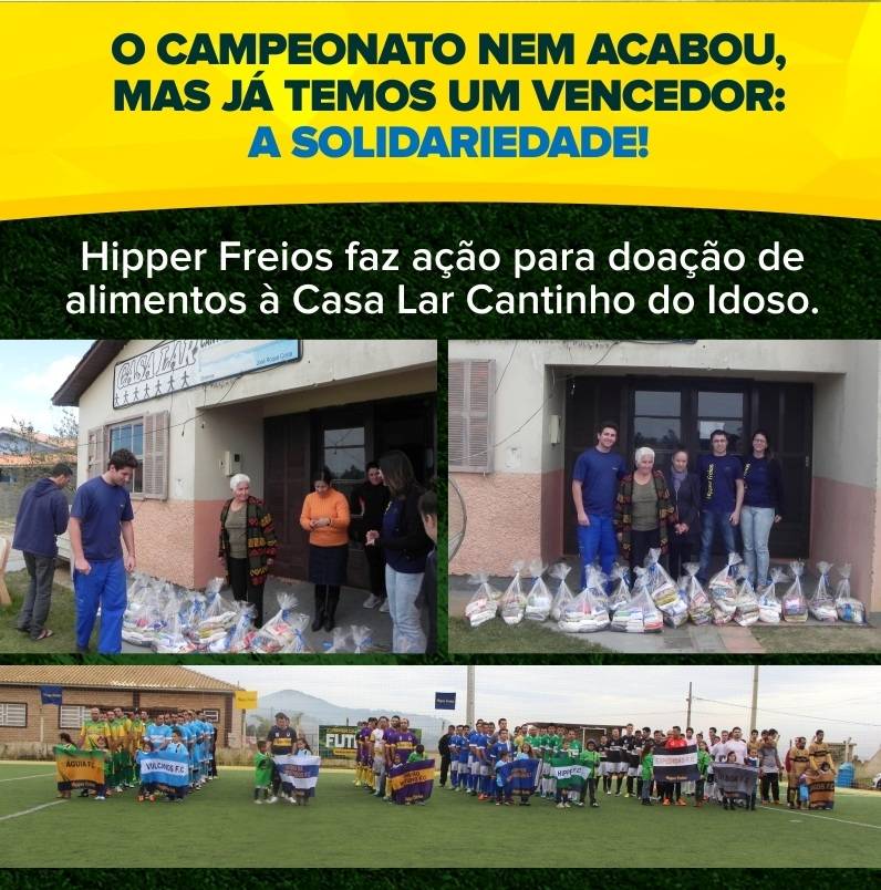 Temporada de esportes da Hipper Freios resulta em doações para “Cantinho do Idoso”